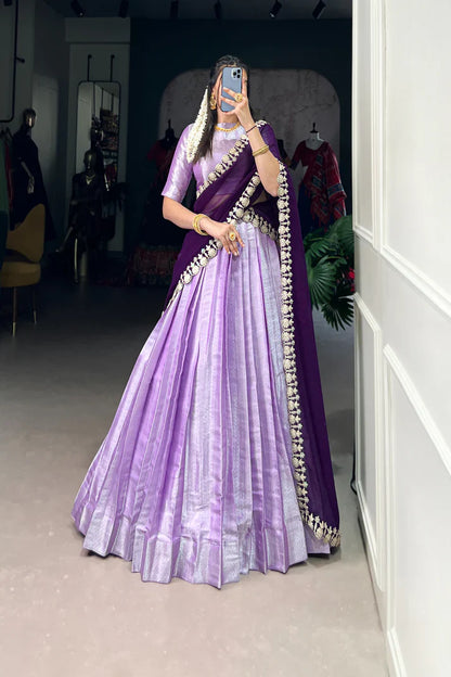 JEQUARD SILK LEHENGA CHOLI WITH DUPATTA(WD66)