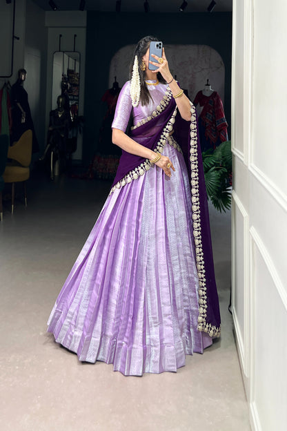 TILTON JEQUARD SILK LEHENGA CHOLI WITH DUPATTA