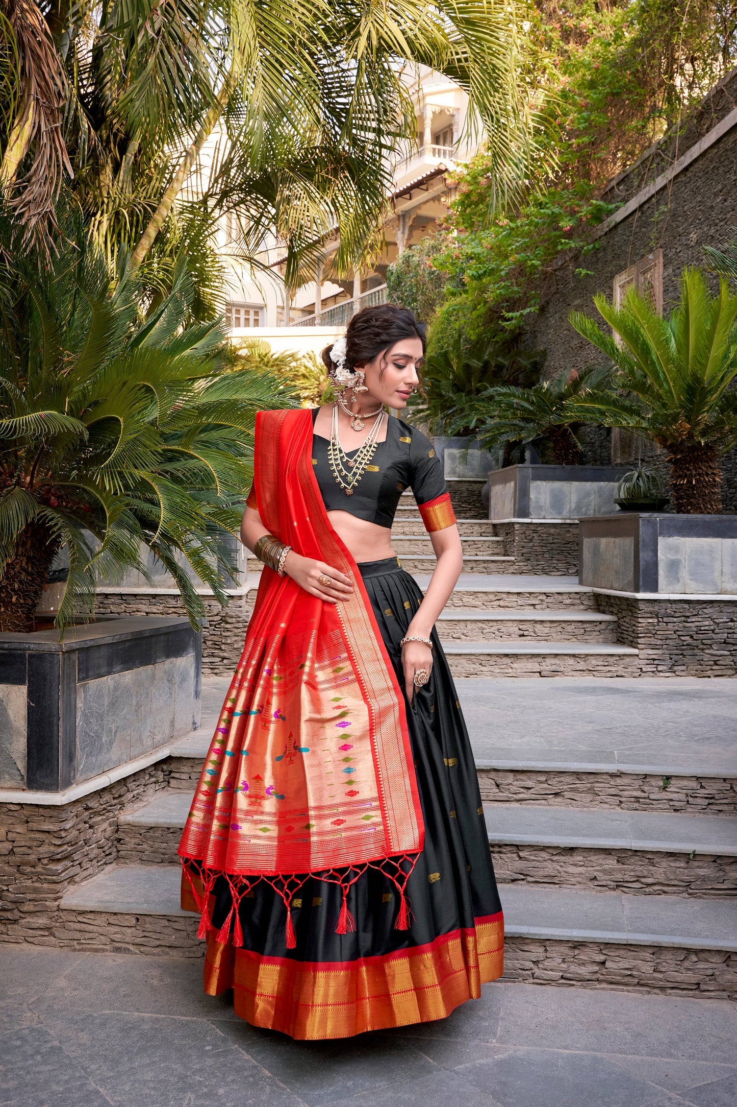 JEQUARD SILK PAITHANI LEHENGA CHOLI WITH DUPATTA (WDN82) 01