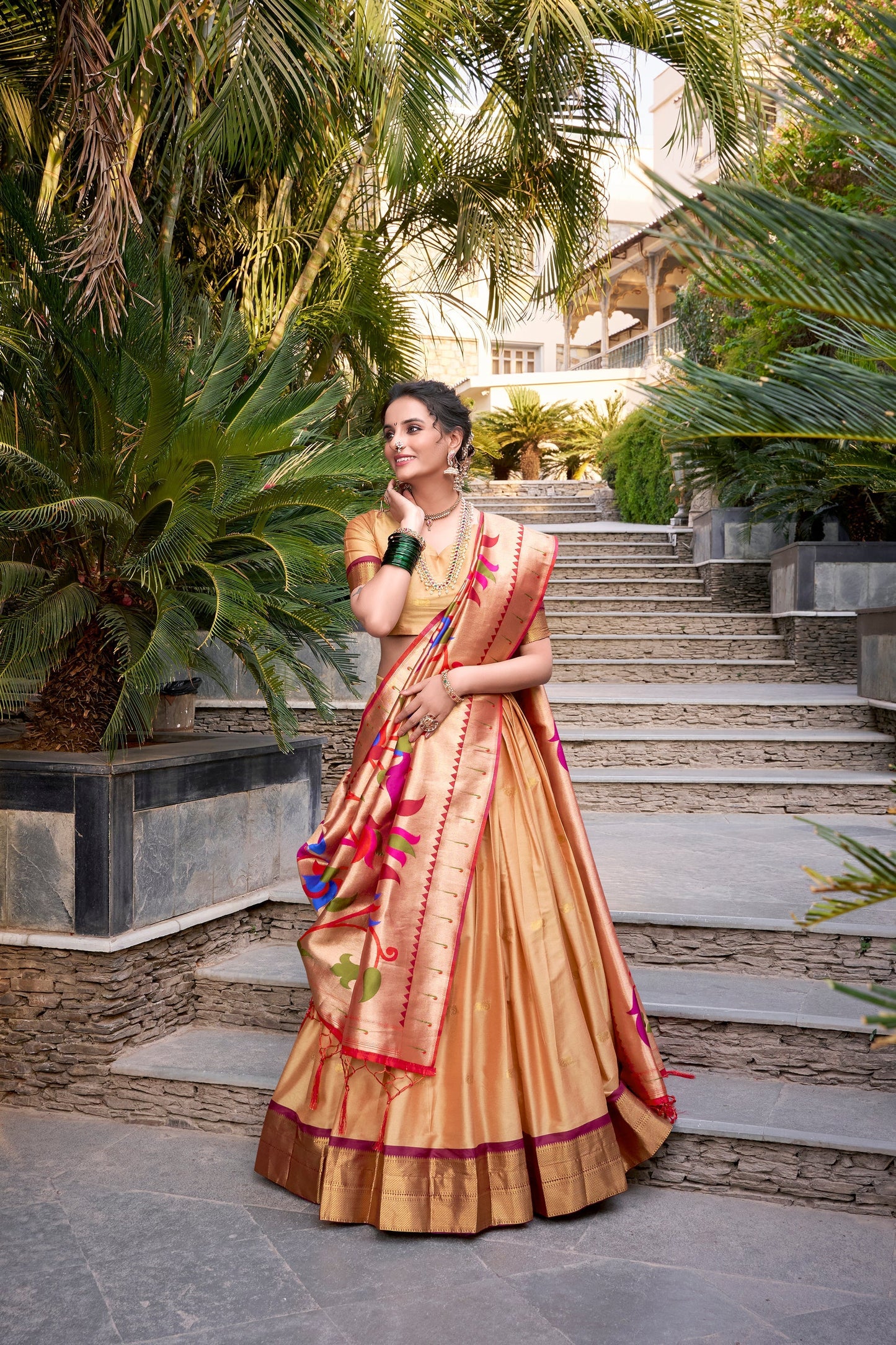 JEQUARD SILK PAITHANI LEHENGA CHOLI WITH DUPATTA (WDN82) 02
