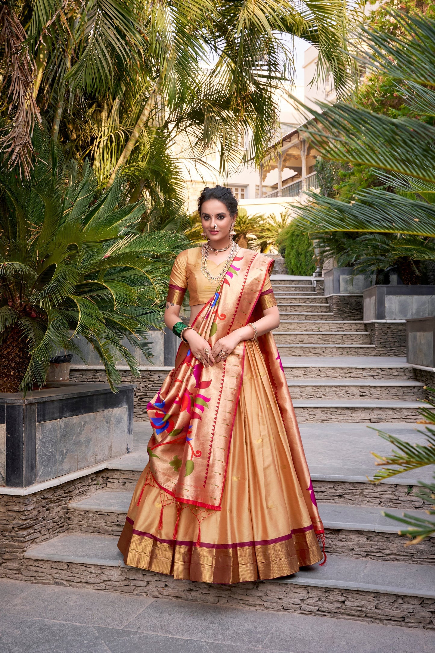 JEQUARD SILK PAITHANI LEHENGA CHOLI WITH DUPATTA (WDN82) 02
