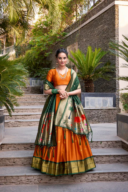 JEQUARD SILK PAITHANI LEHENGA CHOLI WITH DUPATTA(WD65)