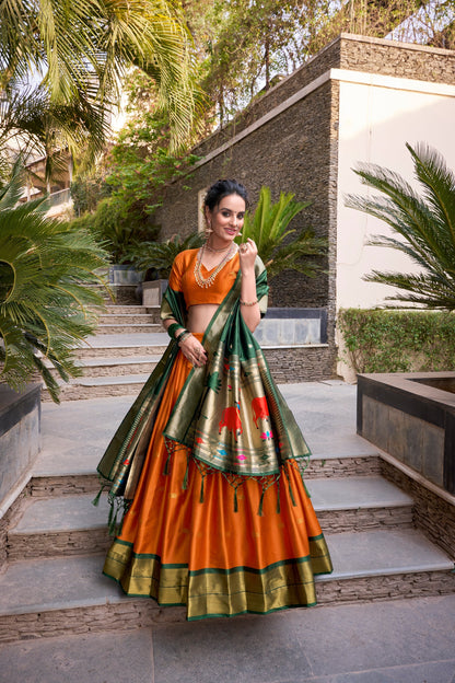 JEQUARD SILK PAITHANI LEHENGA CHOLI WITH DUPATTA (WDN82)