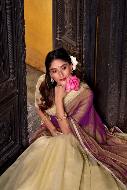 DUPION SILK ZARI WEAVING LEHENGA CHOLI WITH SHIMMER DUPATTA (WDN79) 03