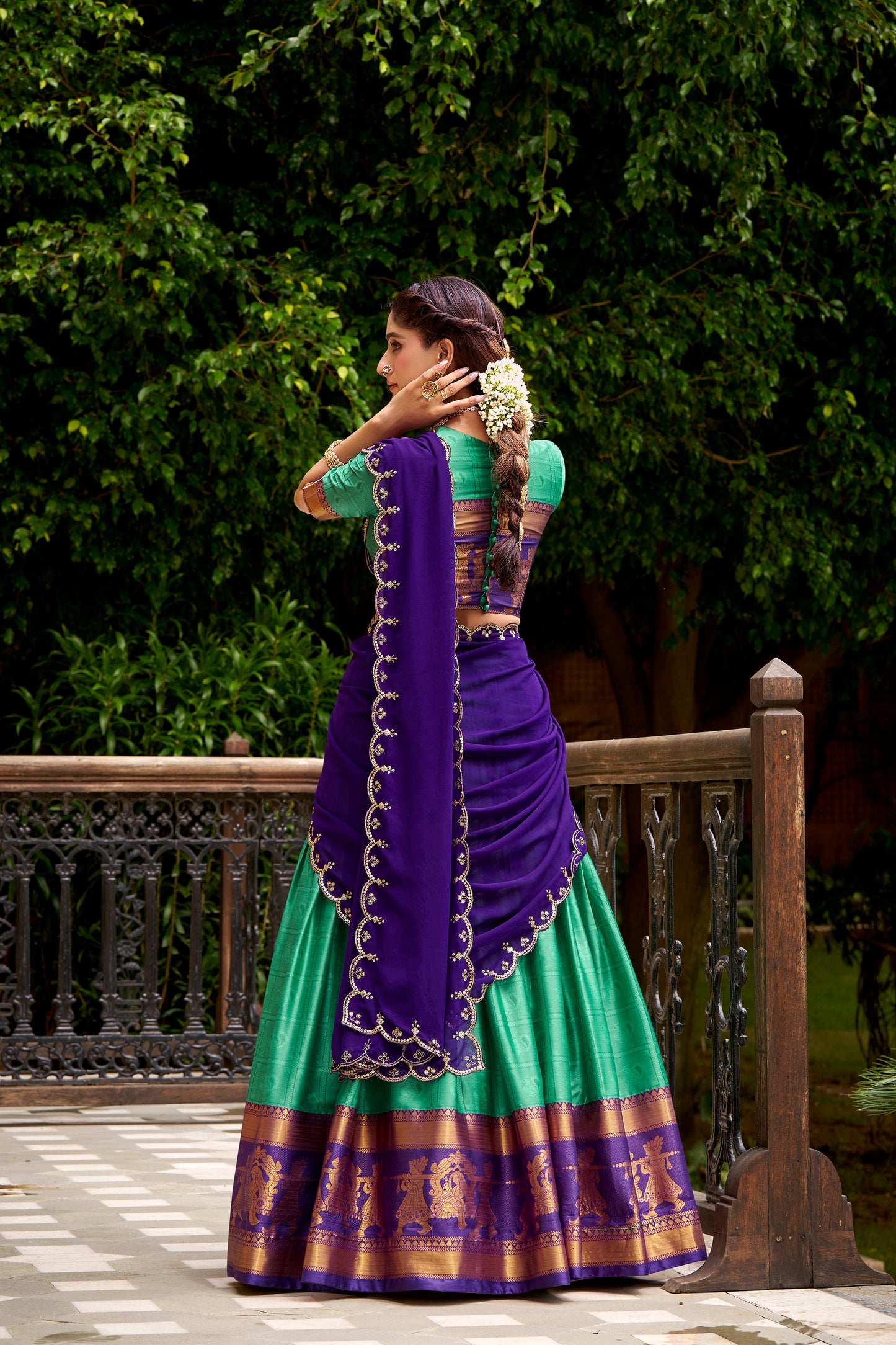 TILTON PONGAL SPECIAL POLY COTTON ZARI WEAVING WORKED LEHENGA CHOLI