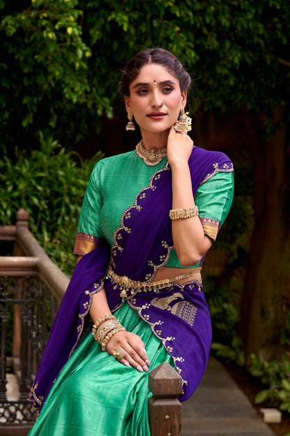 TILTON PONGAL SPECIAL POLY COTTON ZARI WEAVING WORKED LEHENGA CHOLI