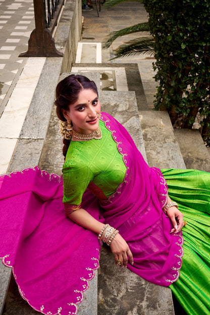 TILTON PONGAL SPECIAL POLY COTTON ZARI WEAVING WORKED LEHENGA CHOLI