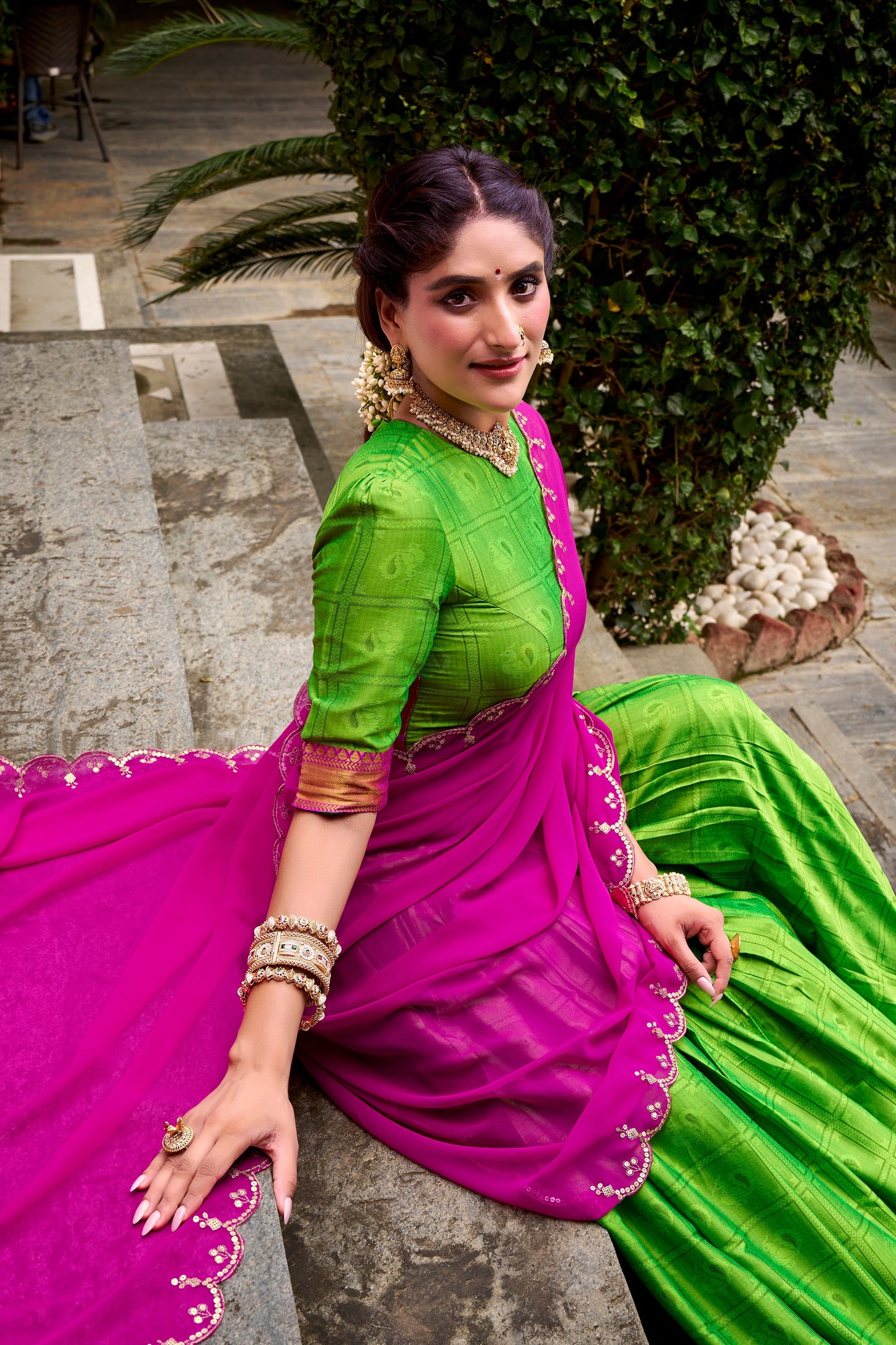 TILTON PONGAL SPECIAL POLY COTTON ZARI WEAVING WORKED LEHENGA CHOLI