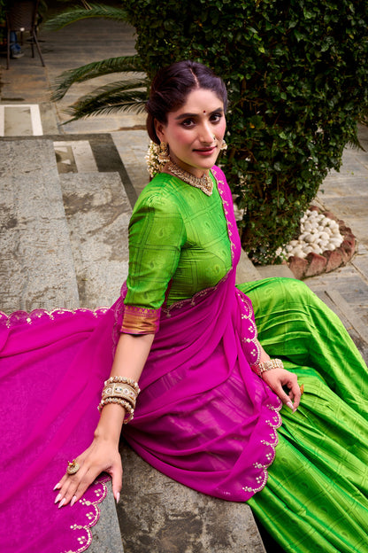TILTON PONGAL SPECIAL POLY COTTON ZARI WEAVING WORKED LEHENGA CHOLI