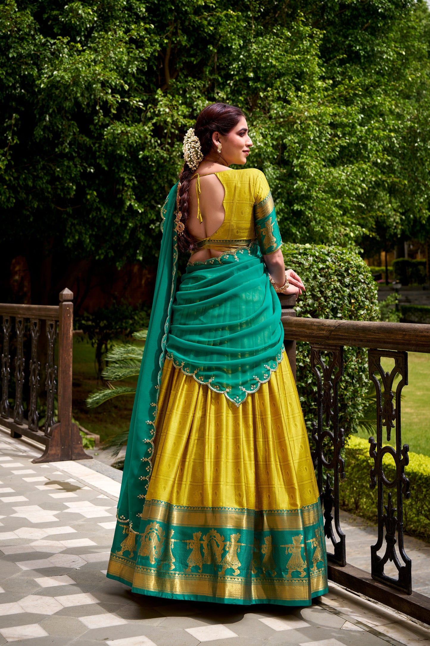 TILTON PONGAL SPECIAL POLY COTTON ZARI WEAVING WORKED LEHENGA CHOLI
