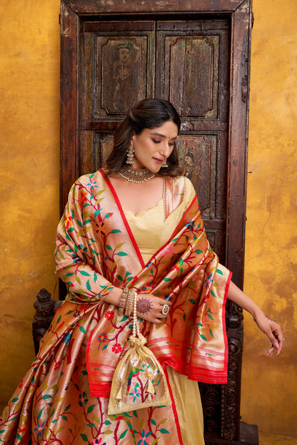 TILTON WEDDING SPECIAL SILK PAITHANI ZARI WEAVING LEHENGA CHOLI WITH DUPATTA