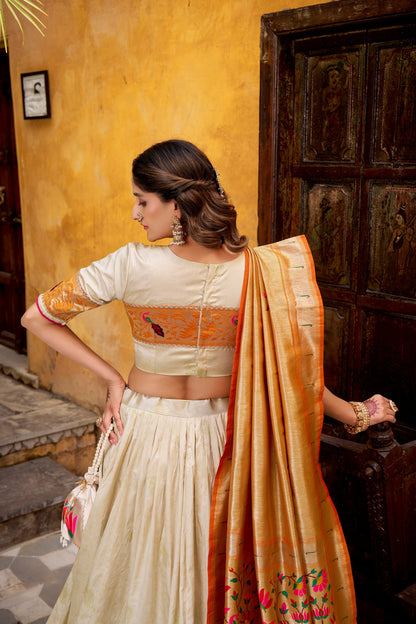 TILTON WEDDING SPECIAL SILK PAITHANI ZARI WEAVING LEHENGA CHOLI WITH DUPATTA