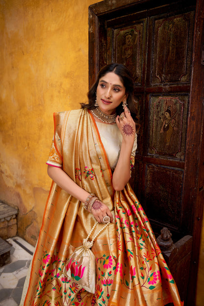 TILTON WEDDING SPECIAL SILK PAITHANI ZARI WEAVING LEHENGA CHOLI WITH DUPATTA