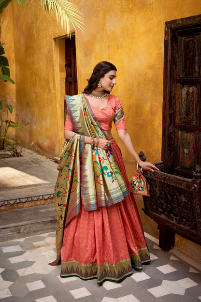 TILTON WEDDING SPECIAL SILK PAITHANI ZARI WEAVING LEHENGA CHOLI WITH DUPATTA