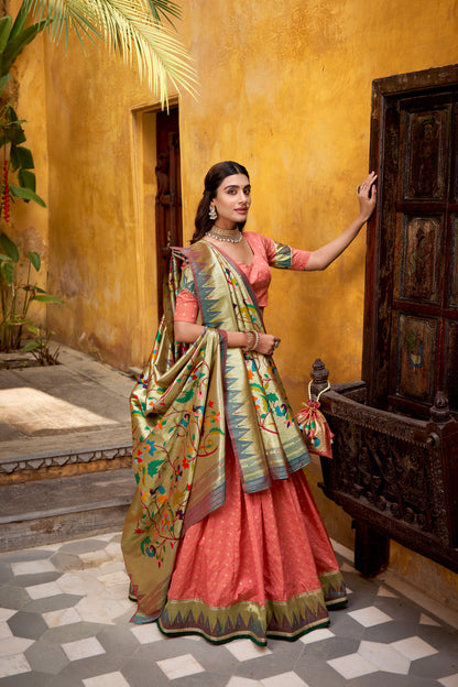 TILTON WEDDING SPECIAL SILK PAITHANI ZARI WEAVING LEHENGA CHOLI WITH DUPATTA