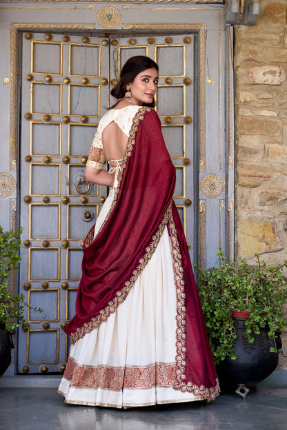 TILTON VICHITRA SILK ZARI WEAVINGWORK LEHENGA CHOLI WITH DUPATTA