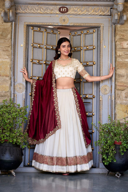 VICHITRA SILK ZARI WEAVINGWORK LEHENGA CHOLI WITH DUPATTA (WDN126)