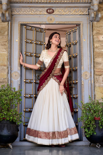 TILTON VICHITRA SILK ZARI WEAVINGWORK LEHENGA CHOLI WITH DUPATTA