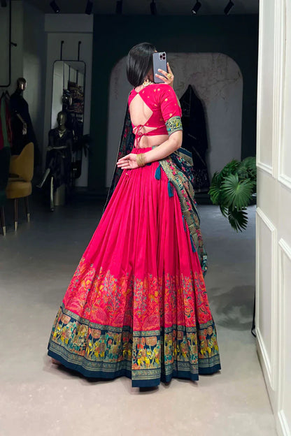 FESTIVAL SPECIAL TUSSAR SILK LEHENGA CHOLI WITH DUPATTA(WD88) (02)