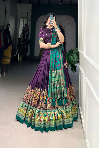 FESTIVAL SPECIAL TUSSAR SILK LEHENGA CHOLI WITH DUPATTA(WD88) (03)