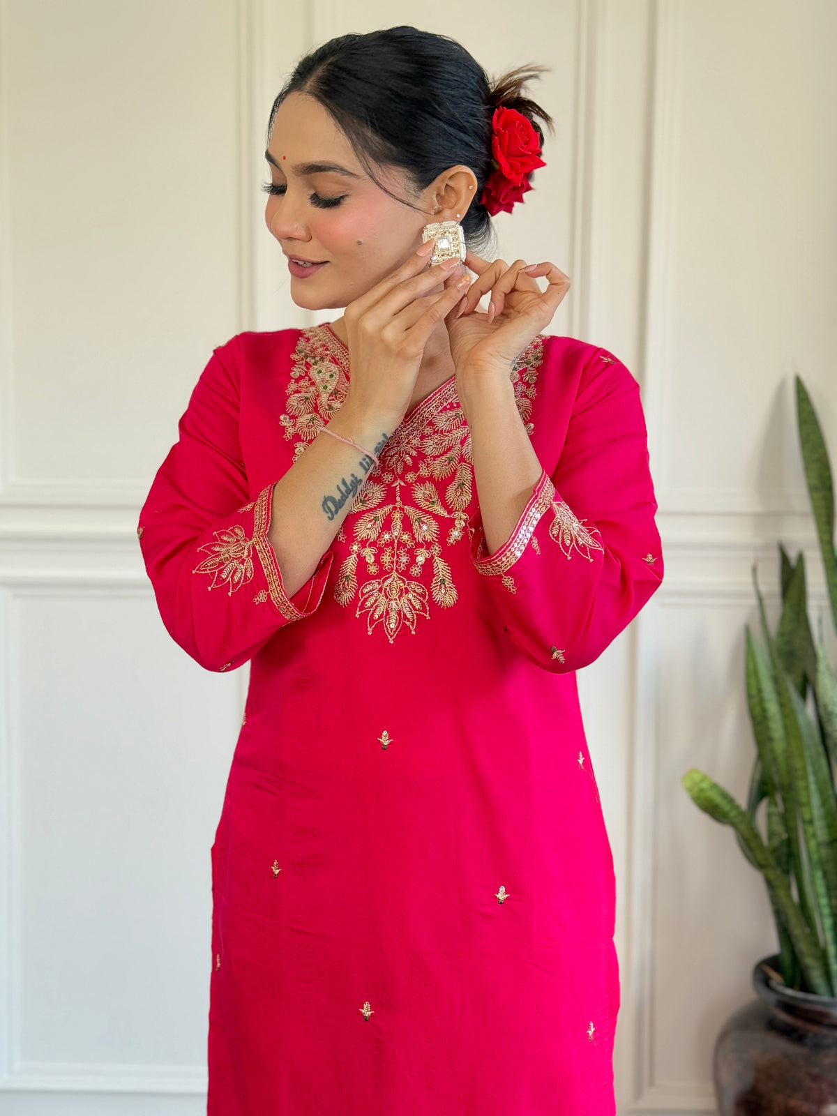 Radiant in Rani Pink – Ethnic Elegance Suit ✨🌸(KY03)
