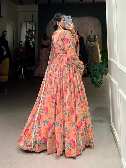 Kurta with hand with Embroidery work detailing on women's printed cotton kurta pant or dupatta set(NFRD463)