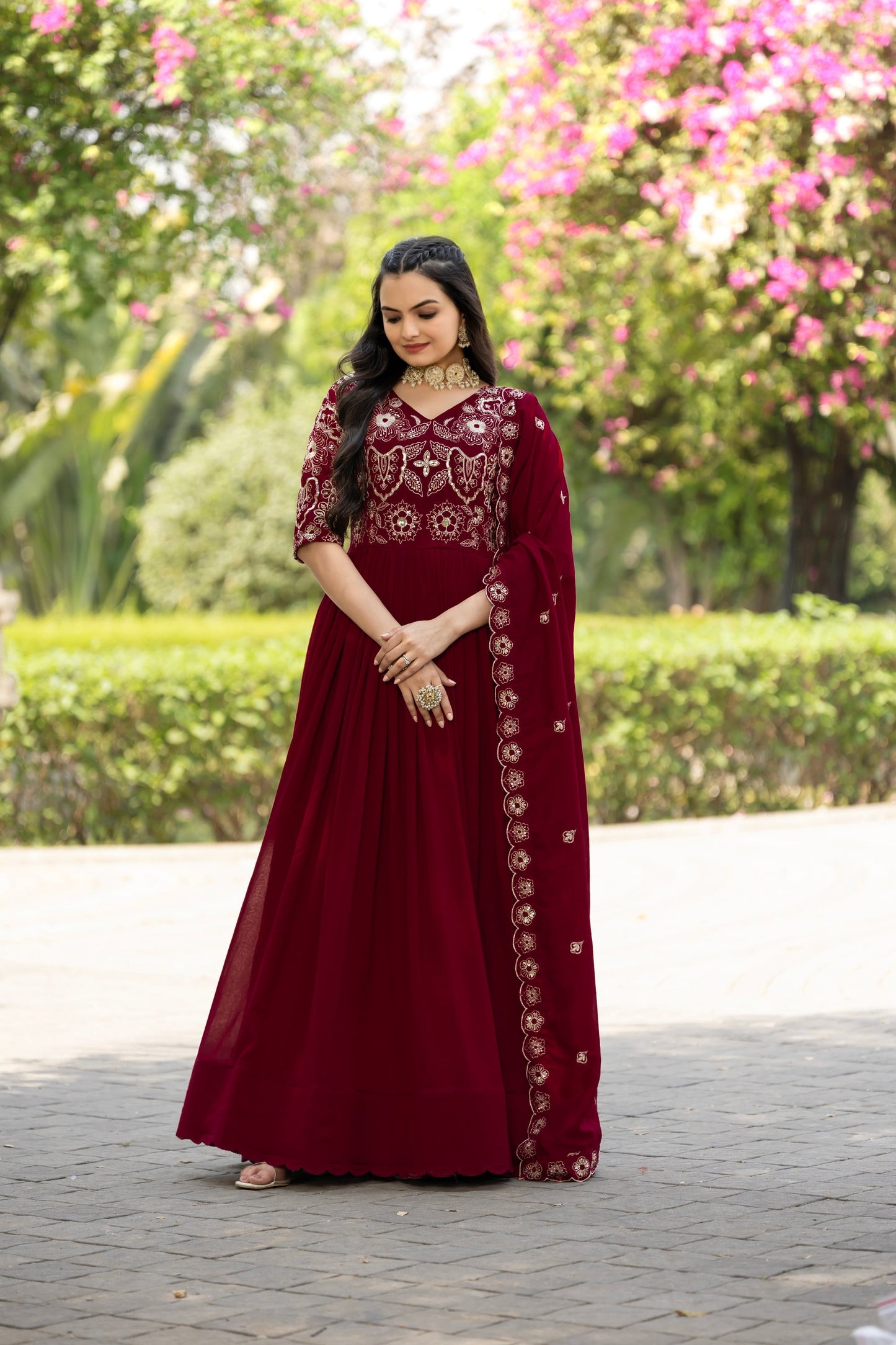 SHIMMER VICHITRA SEQUENCE EMBROIDERED GOWN WITH DUPATTA (WDN39)