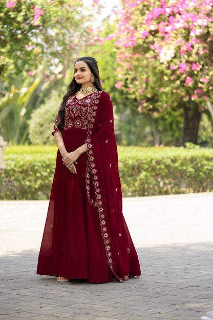 SHIMMER VICHITRA SEQUENCE EMBROIDERED GOWN WITH DUPATTA (WDN39)