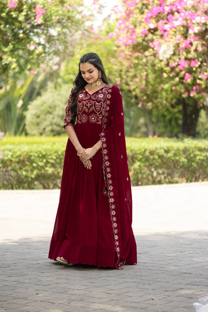 SHIMMER VICHITRA SEQUENCE EMBROIDERED GOWN WITH DUPATTA (WDN39)