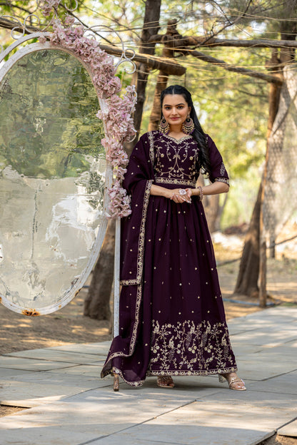 SHIMMER VICHITRA RICH SEQUANCE GOWN WITH DUPATTA (WDN47)