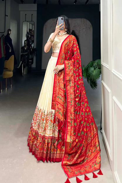 FESTIVAL SPECIAL TUSSAR SILK LEHENGA CHOLI WITH DUPATTA(WD88)