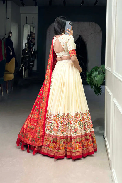FESTIVAL SPECIAL TUSSAR SILK LEHENGA CHOLI WITH DUPATTA(WD88)