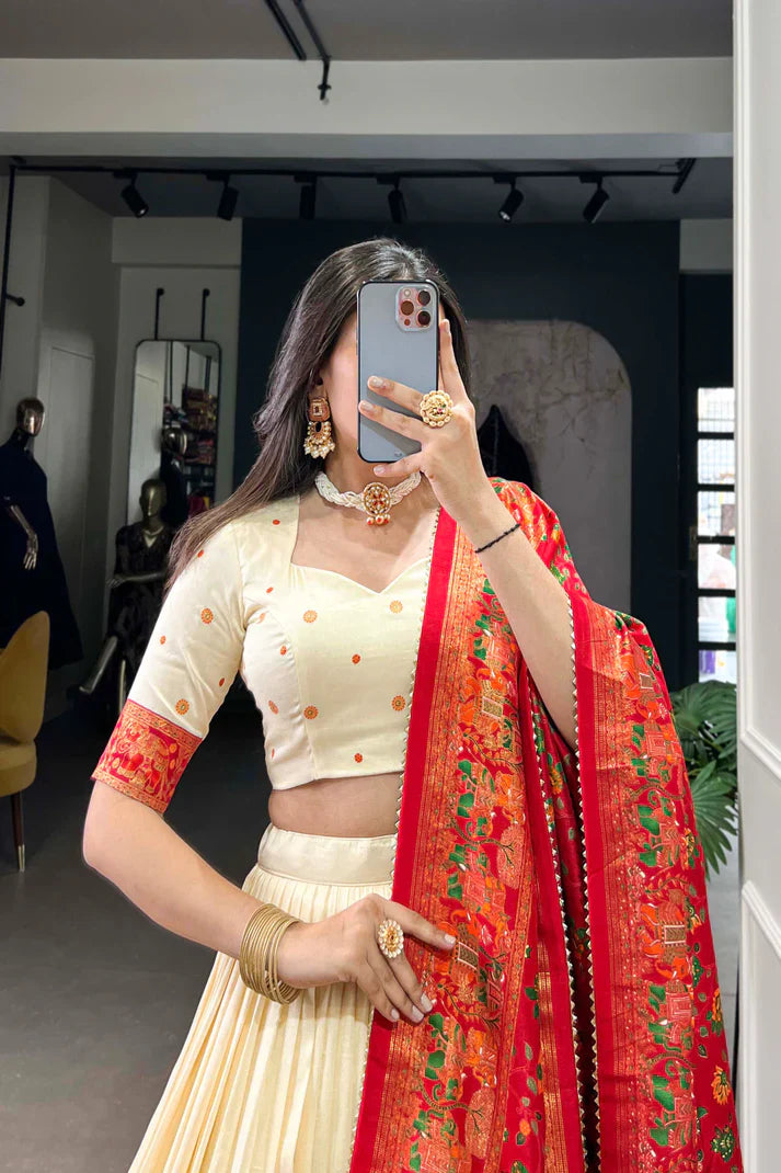 FESTIVAL SPECIAL TUSSAR SILK LEHENGA CHOLI WITH DUPATTA(WD88)