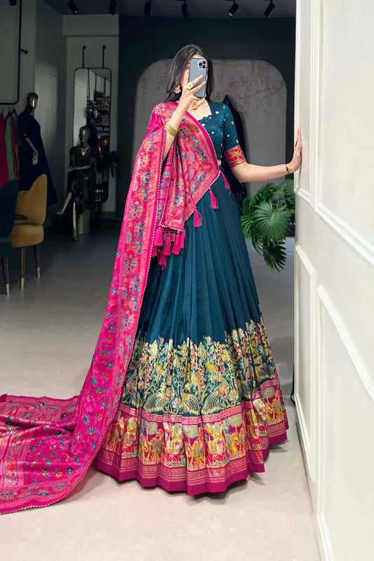 FESTIVAL SPECIAL TUSSAR SILK LEHENGA CHOLI WITH DUPATTA(WD88) (01)