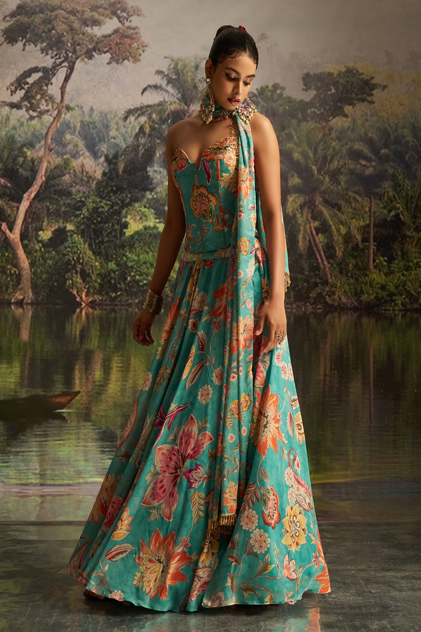 TILTON WEDDING SPECIAL GEORGETTE HANDWORK LEHENGA CHOLI WITH DUPATTA