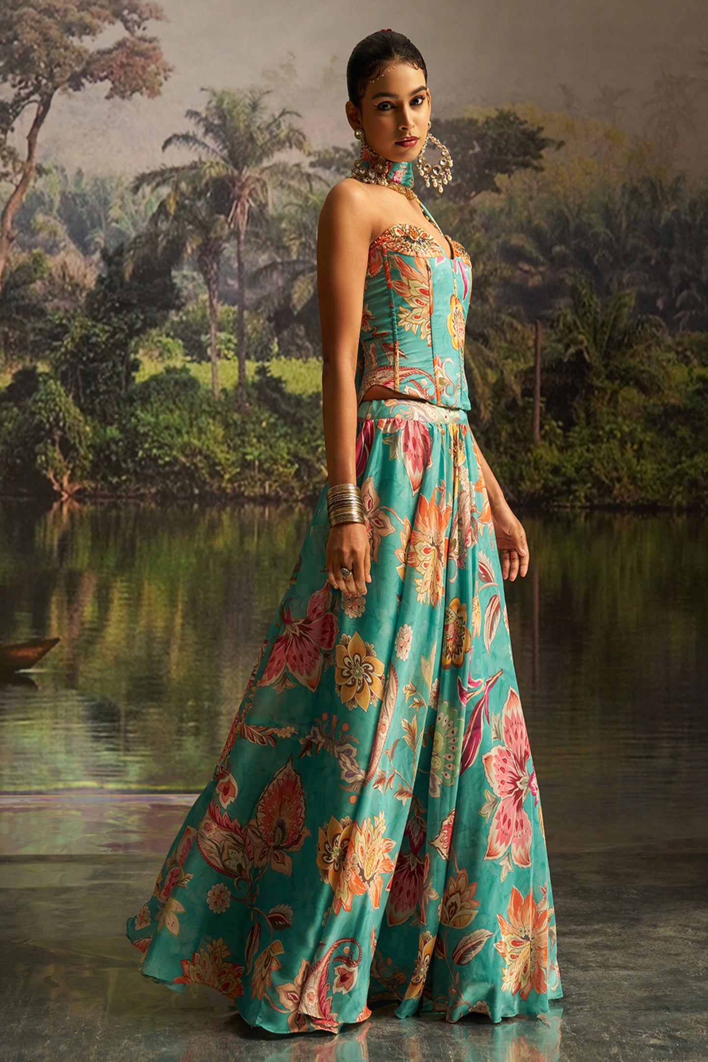 TILTON WEDDING SPECIAL GEORGETTE HANDWORK LEHENGA CHOLI WITH DUPATTA