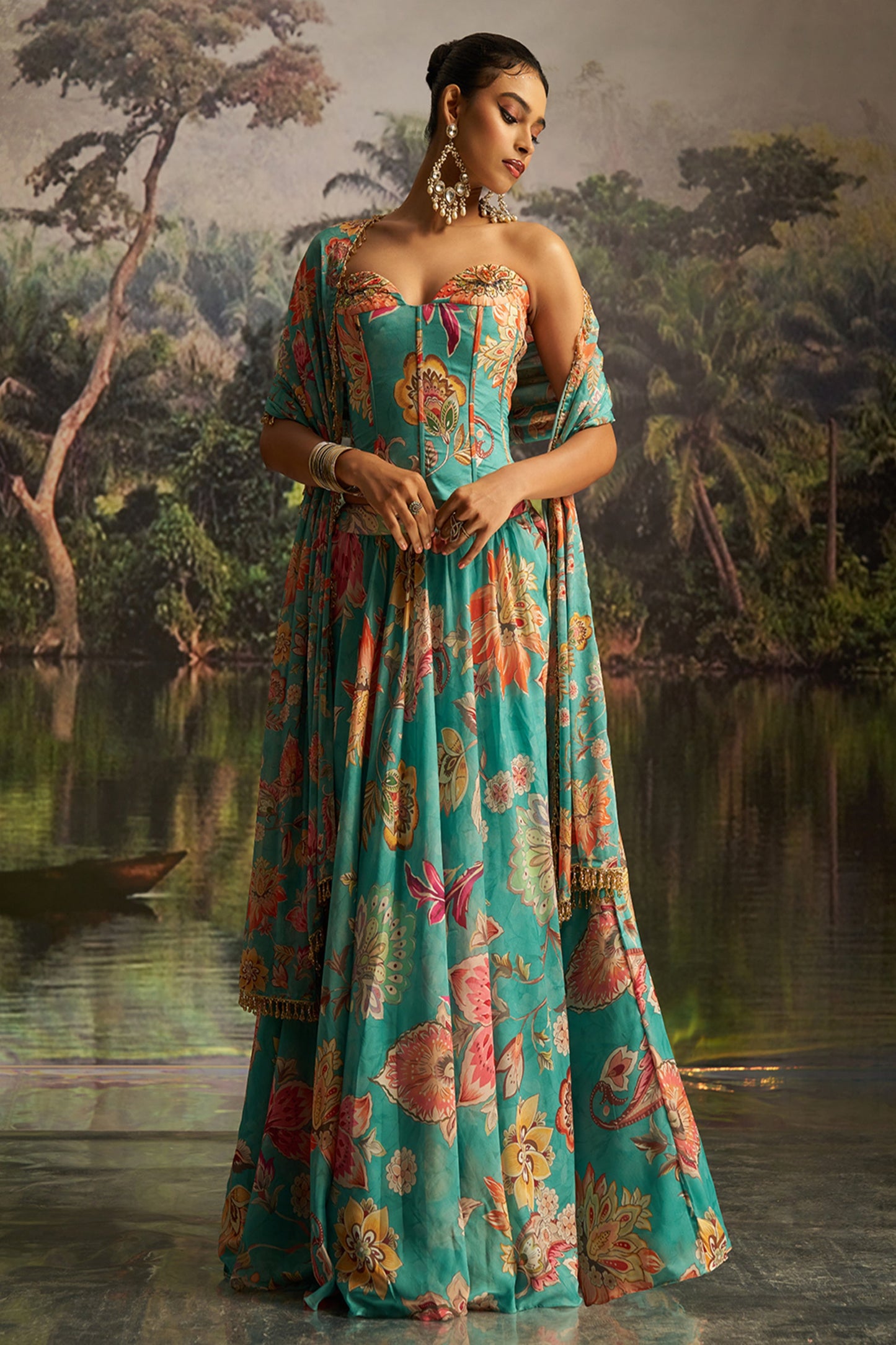 TILTON WEDDING SPECIAL GEORGETTE HANDWORK LEHENGA CHOLI WITH DUPATTA