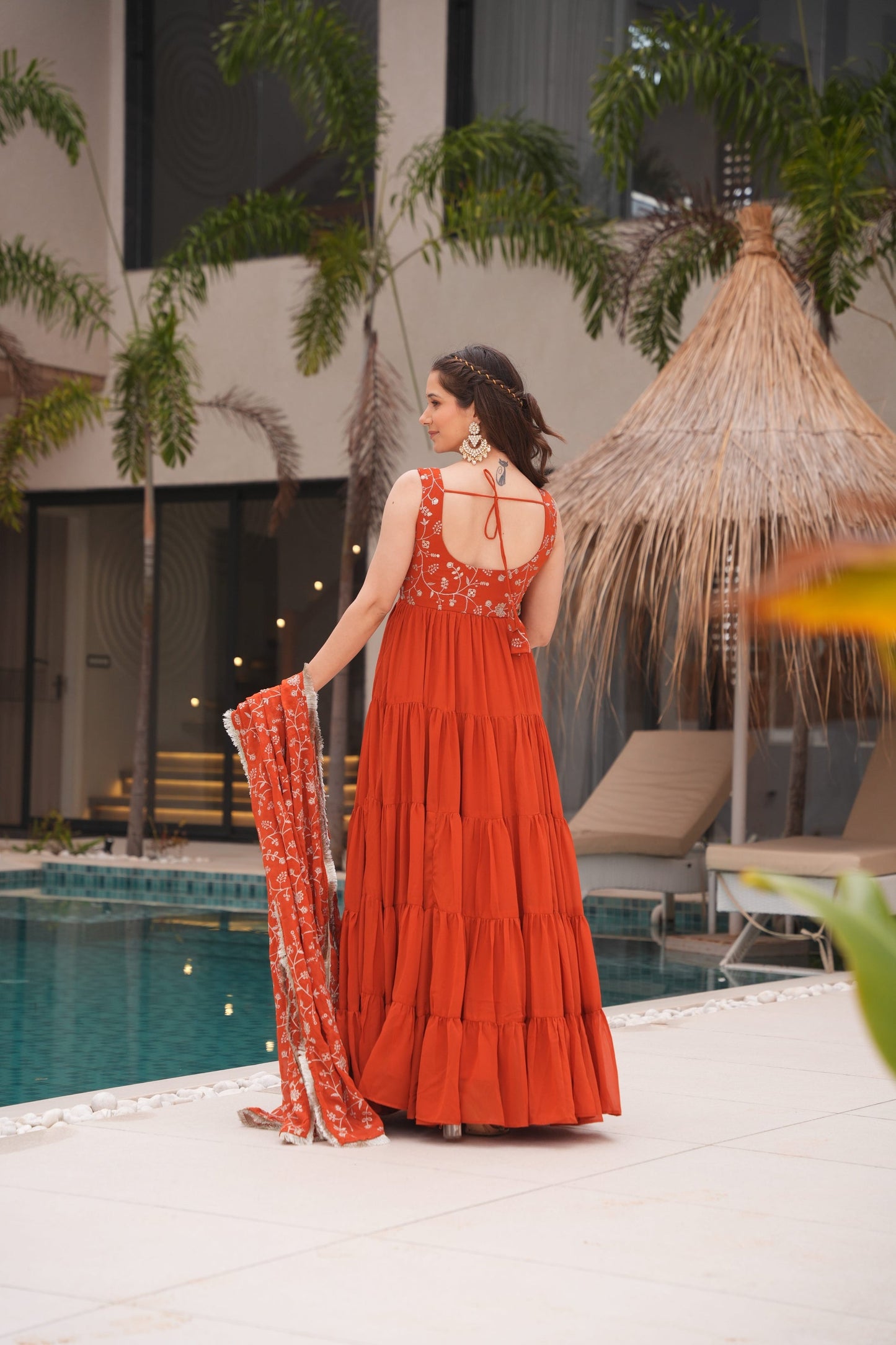 WEDDING SPECIAL SOFT GEORGETTE EMBROIDERED GOWN WITH DUPATTA (WDN37) 01