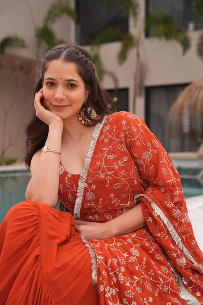 WEDDING SPECIAL SOFT GEORGETTE EMBROIDERED GOWN WITH DUPATTA (WDN37) 01