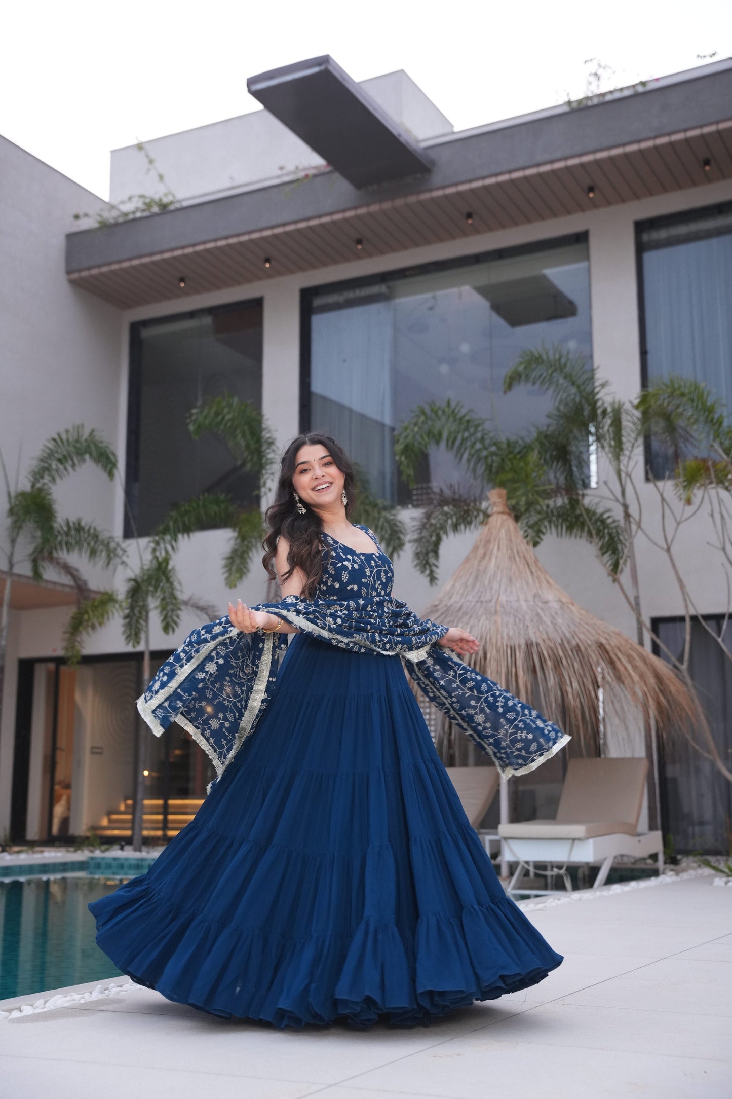 WEDDING SPECIAL SOFT GEORGETTE EMBROIDERED GOWN WITH DUPATTA (WDN37)