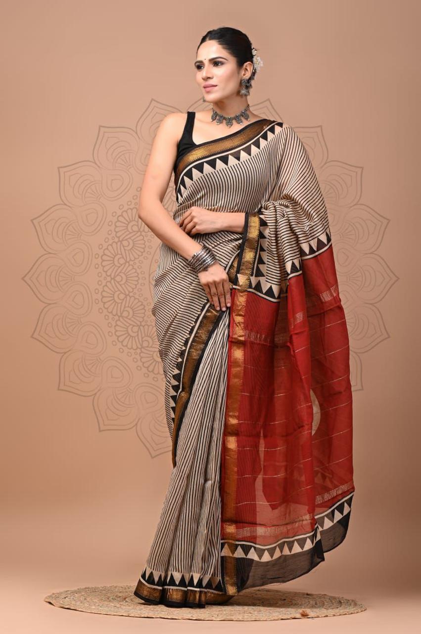 Premium Maheshwari Silk Saree (SWSRMAH86)