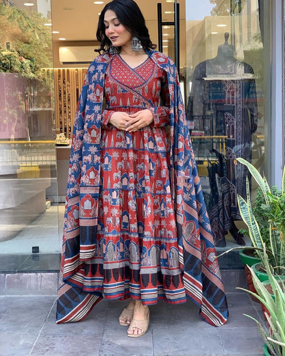 Launching Super Cool, Comfortable And Stylish Pure Cotton Suit Cum Gown Set Which Is Beautifully Decorated With Intricate Hand Work, Jari Work And Lace Detailing In Neck(WARED65)