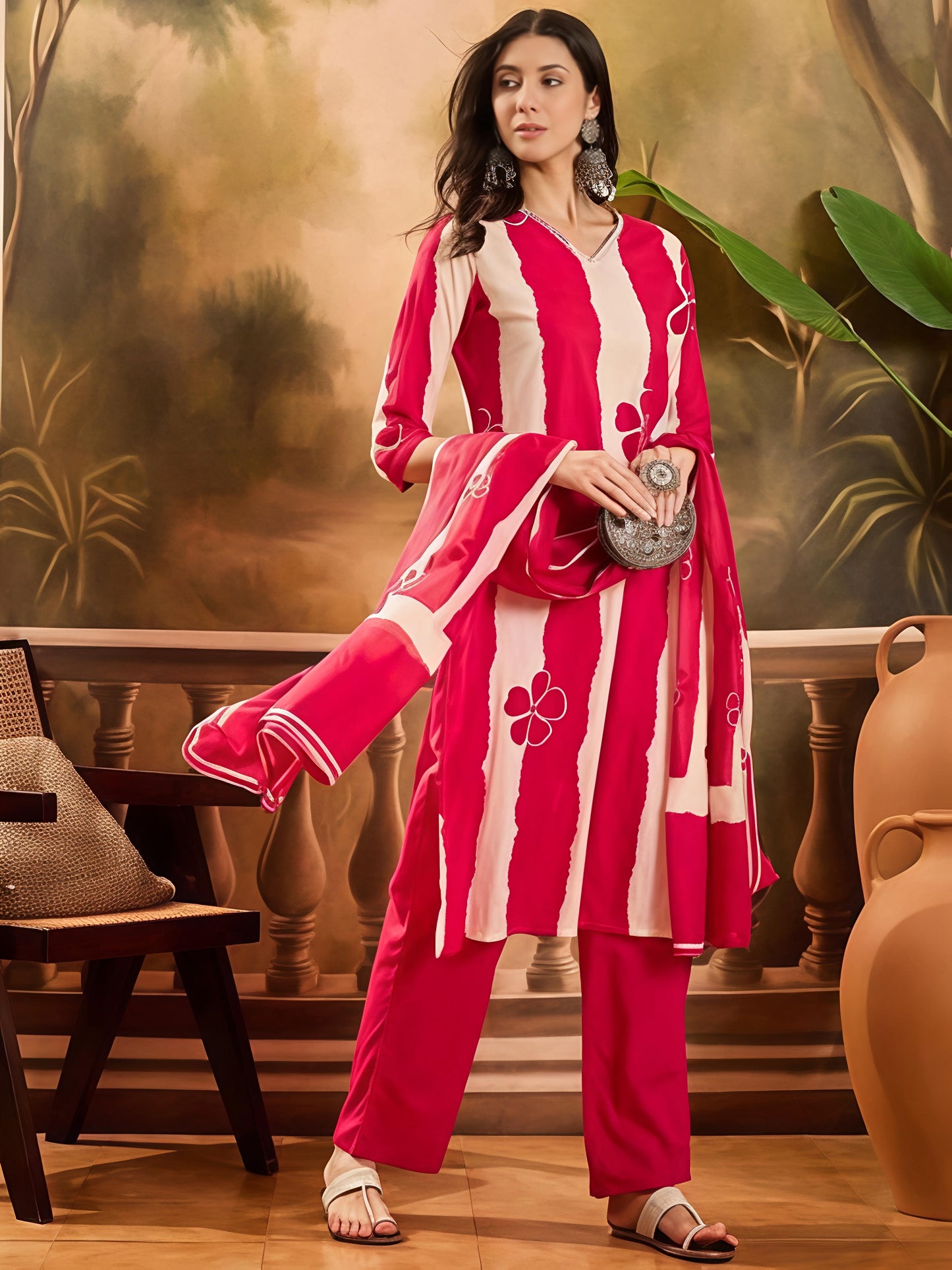 Designer Festive Wear Kurta Set with Statement Dupatta(SWSK43)