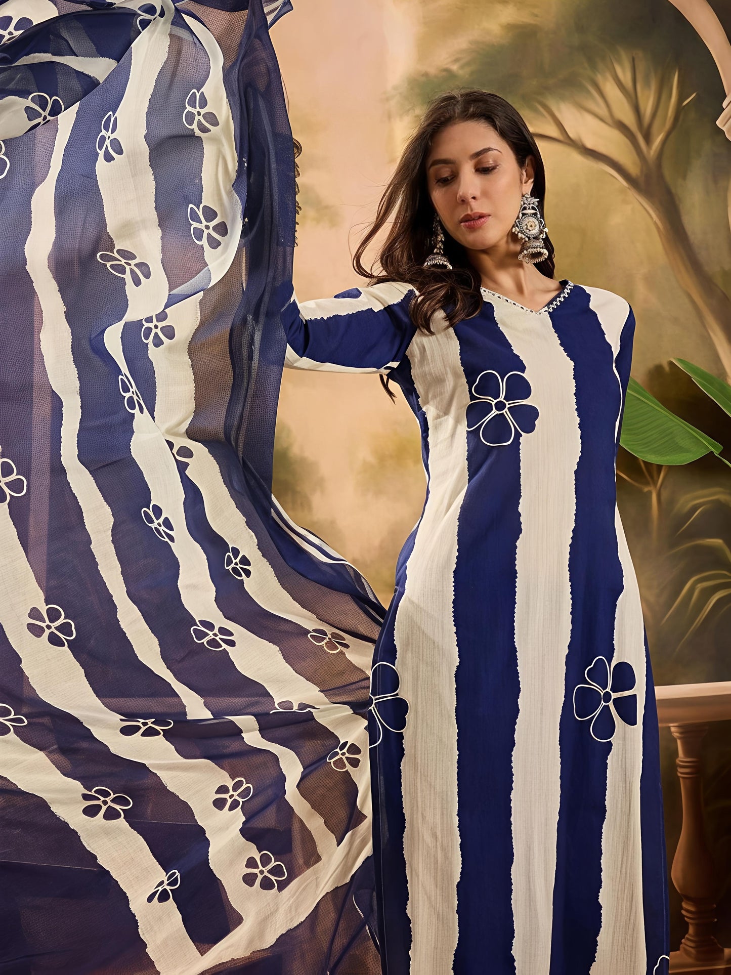 Designer Festive Wear Kurta Set with Statement Dupatta(SWSK43)