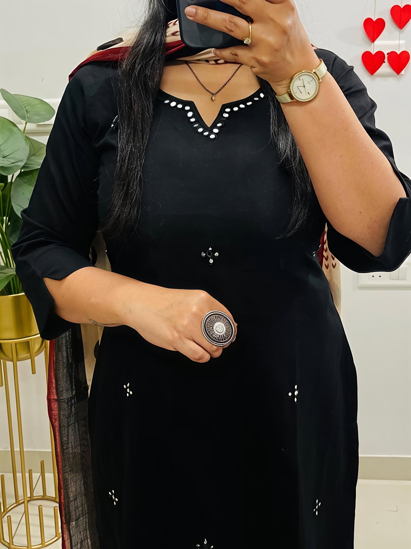 Elegant Kurta Set with Handcrafted Striped Dupatta (SWSK46)