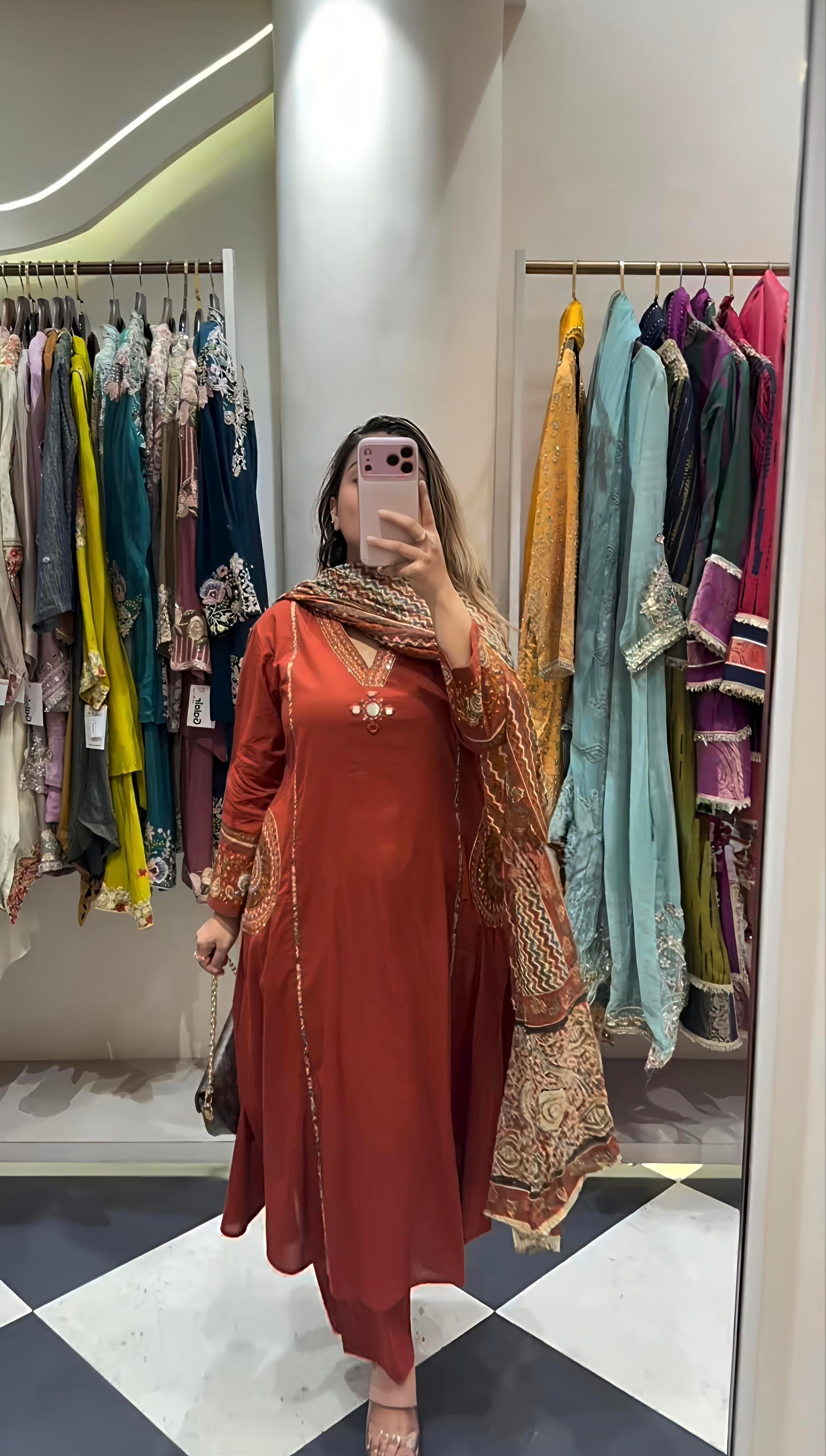 Women’s Embroidered Kurta Pant Set with Dupatta (RD33)