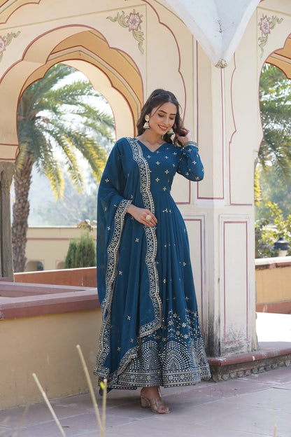 BEAUTIFUL STYLISH DESIGNER GOWN WITH DUPATTA SET(WARED339)