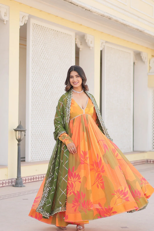 PREMIUM DESIGNER GOWN WITH DUPATTA(WARED341)