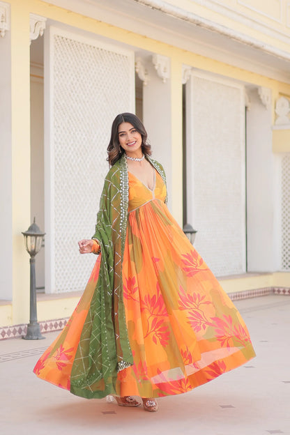 PREMIUM DESIGNER GOWN WITH DUPATTA(WARED341)