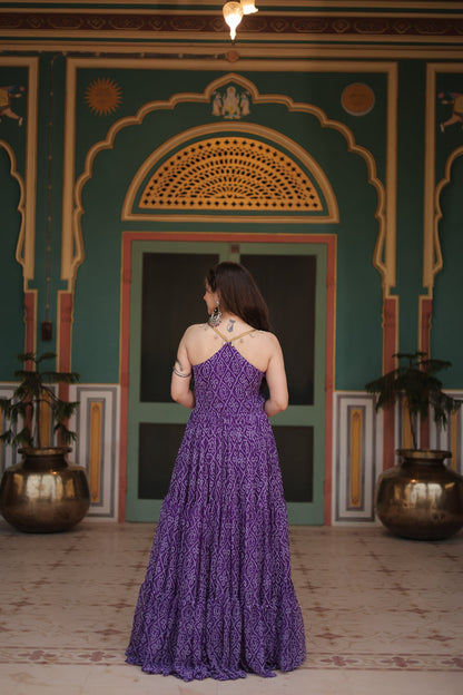 NAVRATRI SPECIAL BANDHANI PRINT PATCHWORK GOWN (WDN48) 02